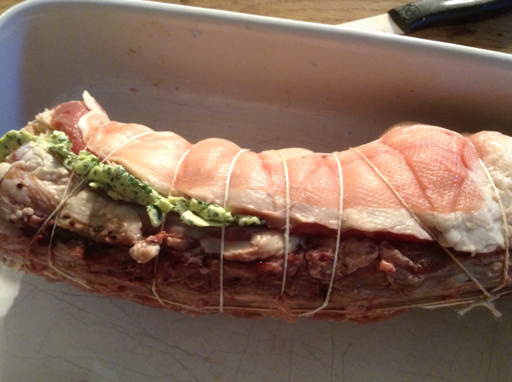 Lamb shoulder rolled with snail butter
